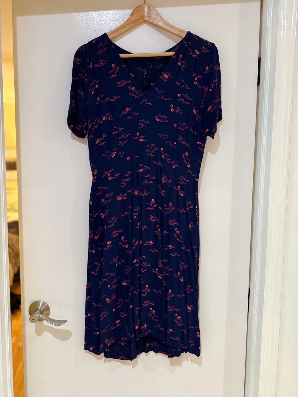 Sanctuary Navy Midi Dress with Pink Floral Accents